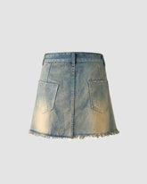 Dusthelm – Jeansrock im Used-Look